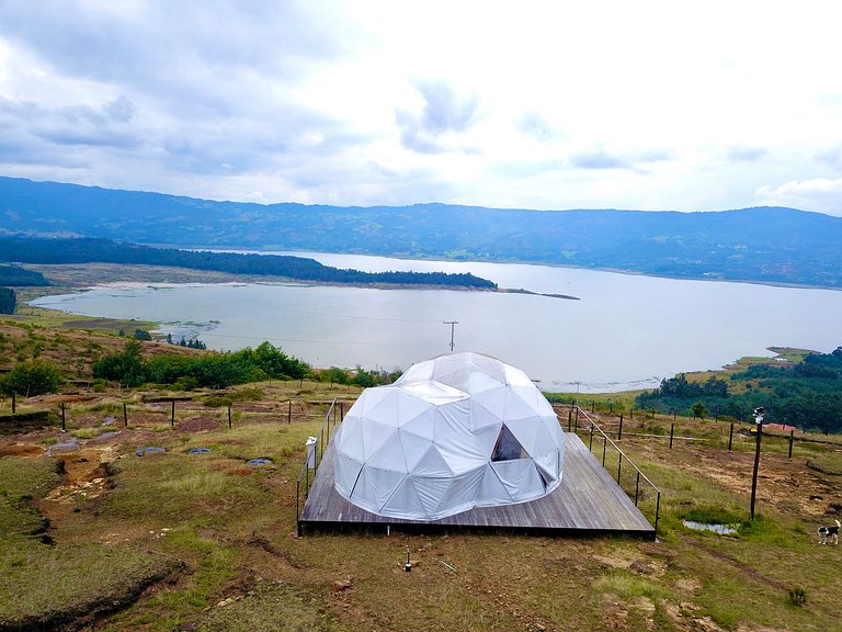 Glamping Spa Guatavita Represa Tominé cocina BBQ mascotas